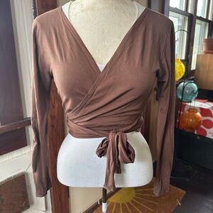 Indigo Luna Chocolate Wrap Top